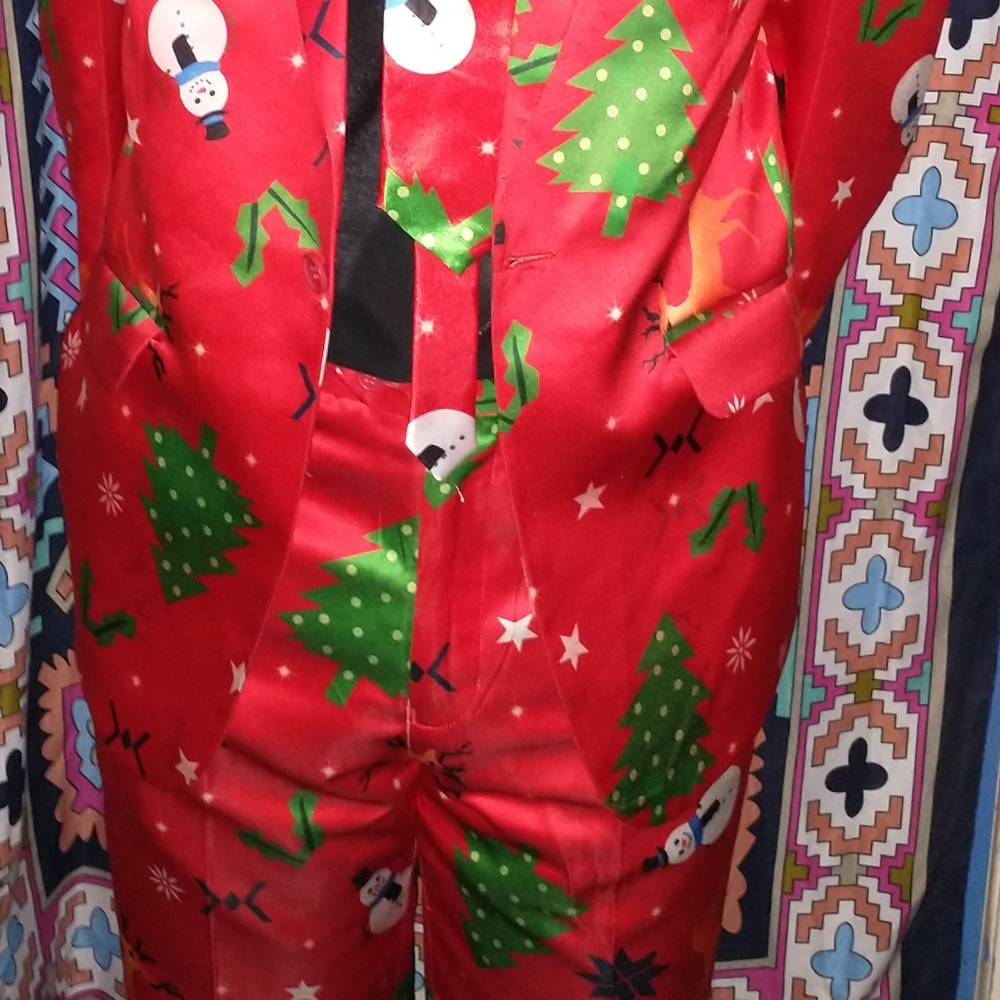 NOROZE MEN SLIM-FIT SANTA SUIT